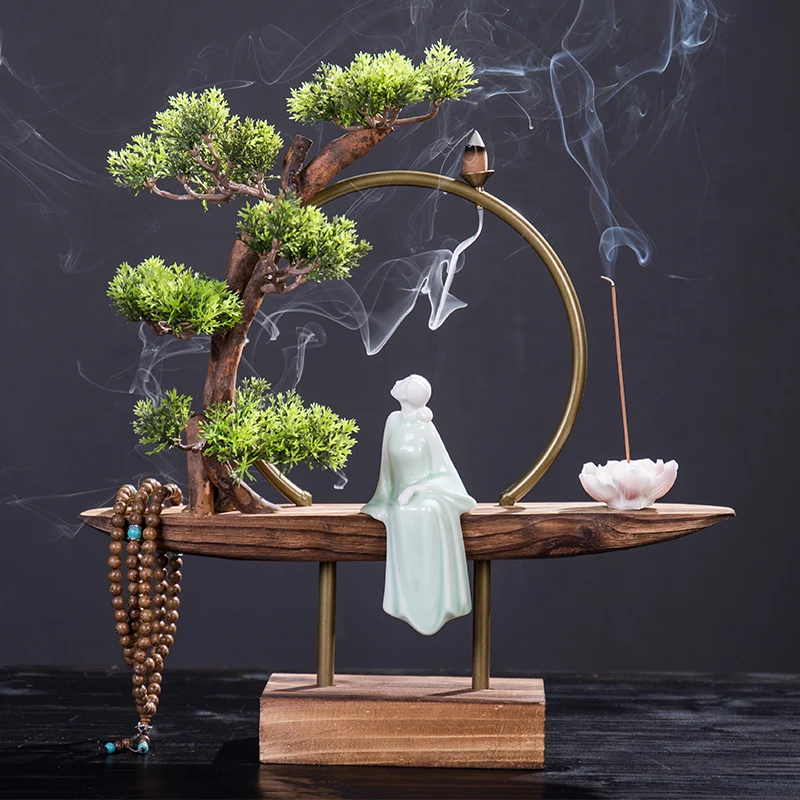 

Backflow Incense Burner Aromatherapy Modern Smoke Waterfall Ceramic Incense Burner AssuaginG Quemador De Incienso Incense Burner