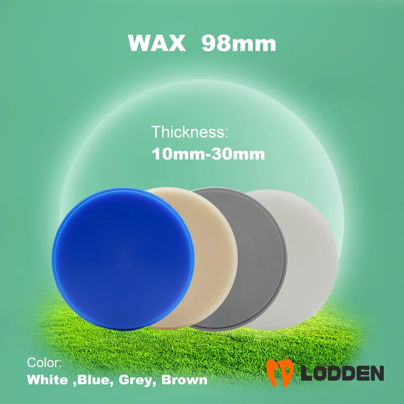 

5pcs Dental Wax Disc Laboratory 98mm Materials Tools Dentistry Lab CAD/CAM Carving Blue Gray Brown White Wax Block 98*10-30mm