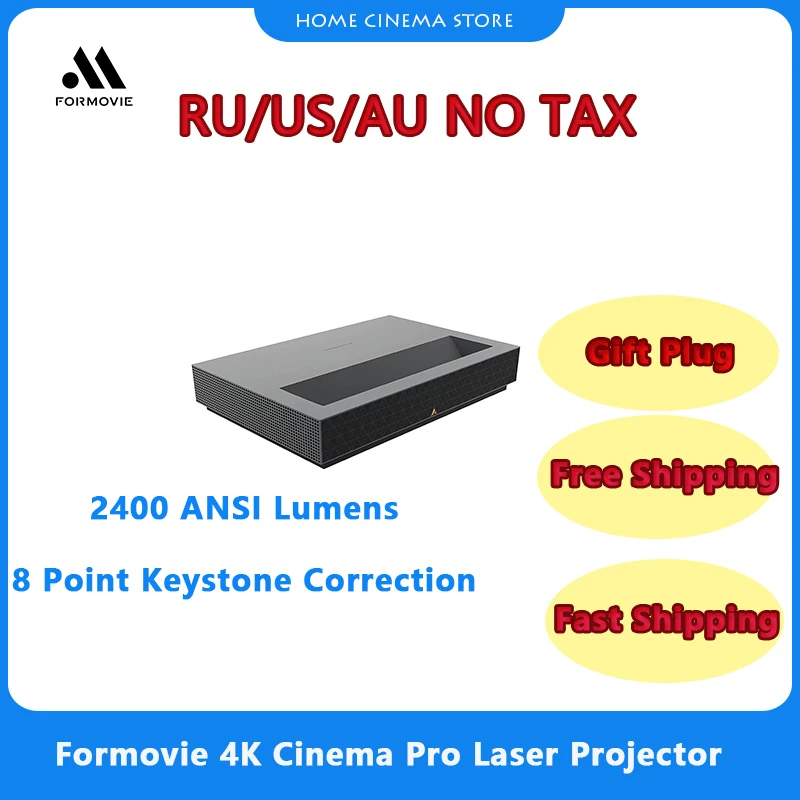 

Formovie 4K Pro Ultra Short Throw Laser Projector Fengmi UST 2400 ANSI Lumens Home Ciname Theater English Beamer