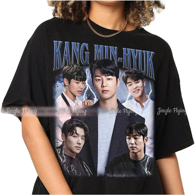 Футболка оверсайз Kang Min Hyuk Kdrama корейская поп-футболка винтажная рубашка унисекс