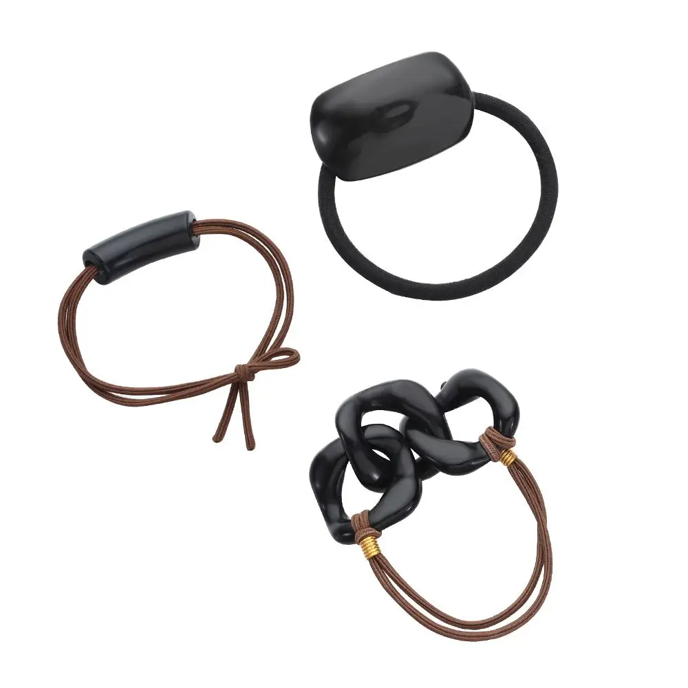 

Women Scrunchie Elastic Hair Ties Resin Chain Headband Rubber Bands Hair Band Ponytail Holder Hair Rope Clip Hair Accessories