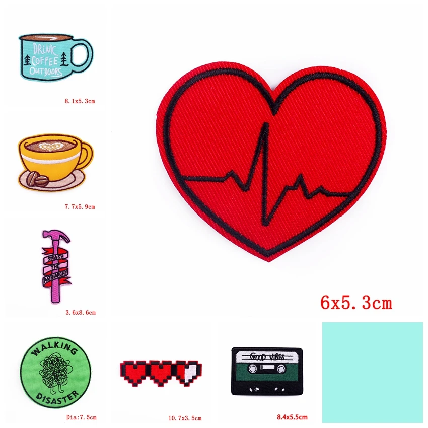 10 шт. оптовая продажа мультяшные/ленточные чашки вышитые нашивки с буквами