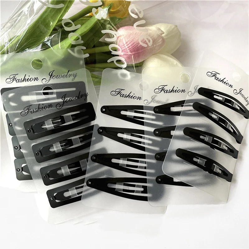 

4Pcs 5-8cm Black Hair Clips Bobby Pins Wavy Fashion Hairpins Metal Barrettes Alloy Handmade Barrettes Hair Braids Styling Tool