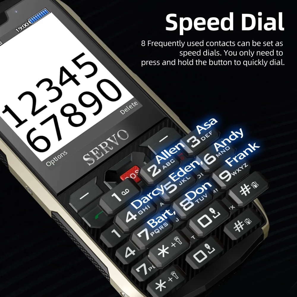 SERVO H8 Mobile Phone 2.8inch 4 SIM card 4 standby Bluetooth Flashlight GPRS 3000mAh Power Bank Phone Russian Language keyboard