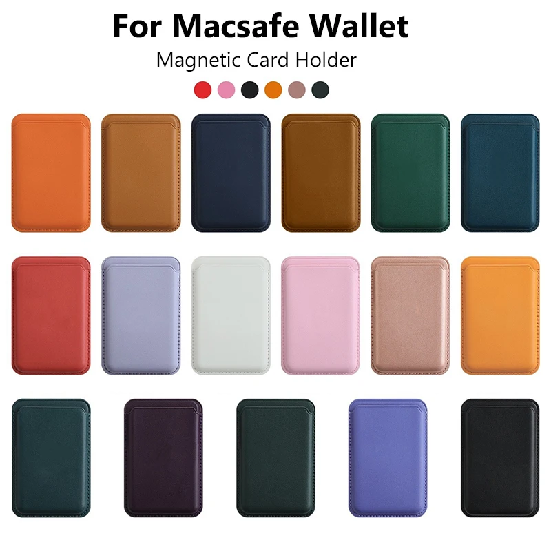 

For iPhone 14 Pro Max 13 12 11 XS XR X 7 8 Plus Mini Cover Accessories For Magsafe Magnetic Leather Slot Card Holder Wallet Case