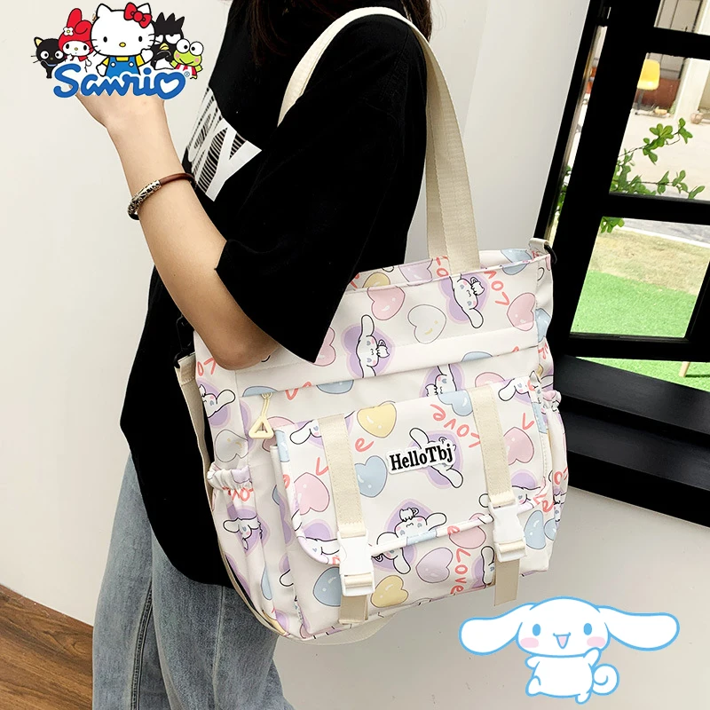 

Sanrio Cinnamoroll Crossbody Bag Kawaii Cute Cartoon Canvas Junior High School Girls Students Schoolbag Shoulder Bag Toys