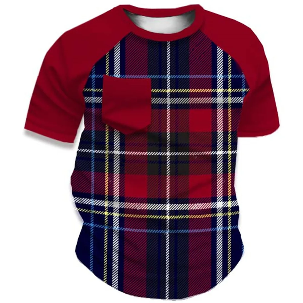 

2022 New Fashion Color Blocking Round Neck T-Shirt Spaceman Digital Printing Adult Short Sleeve Casual Kids Top Pocket Design
