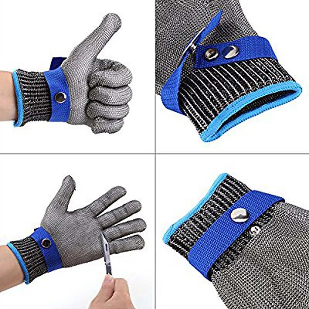 

1pc Safety Cut Proof Stab Resistant Stainless Steel Gloves Metal Mesh Butcher Tool Glove Working Welding Factories ASD88