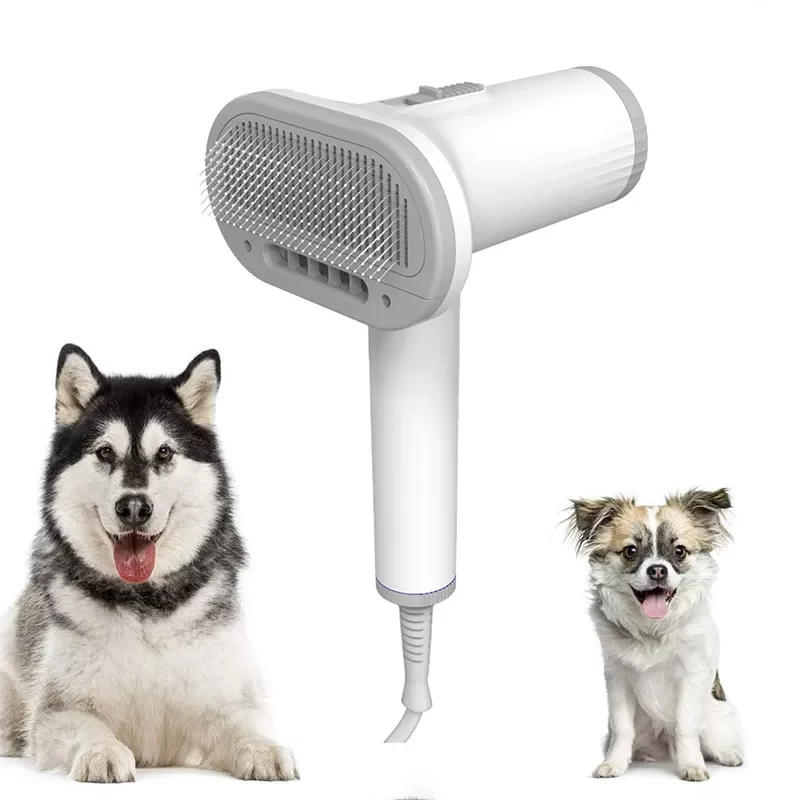 

2-In-1 Pet Dog Hair Dryers Comb Brush Dog Grooming Kitten Cat Hair Comb Puppy Fur Blower Low Noise Constant Temprature Pet Dryer