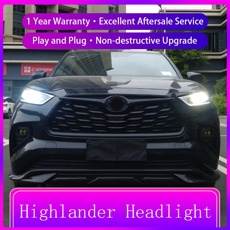 Стайлинг автомобильных фар для Toyota 2022-2023 Highlander Front светильник DRL головная лампа