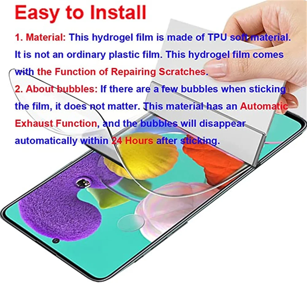 4pcs Screen Protector For Samsung Galaxy A54 5G A52 A53 A71 A70 A51 A52S A14 A13 A12 A34 A73 A72 A22 A50 A33 A32 Hydrogel Film