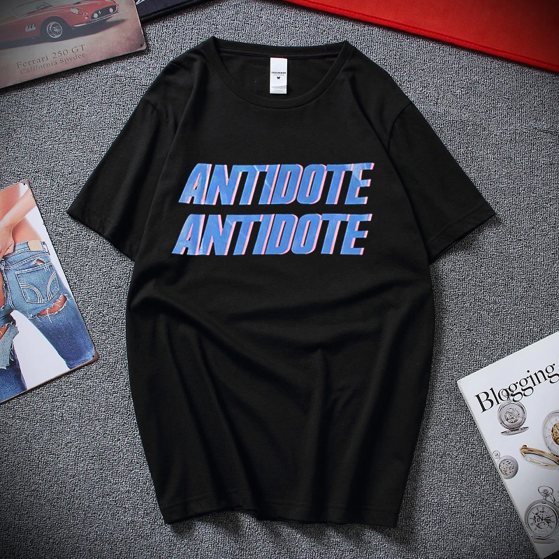 

Men T-Shirt Hip Hop Antidote Travis Scott Rapper America Hiphop T Shirt Harajuku Tshirt Streetwear Summer 2018 Tops Tees Cotton