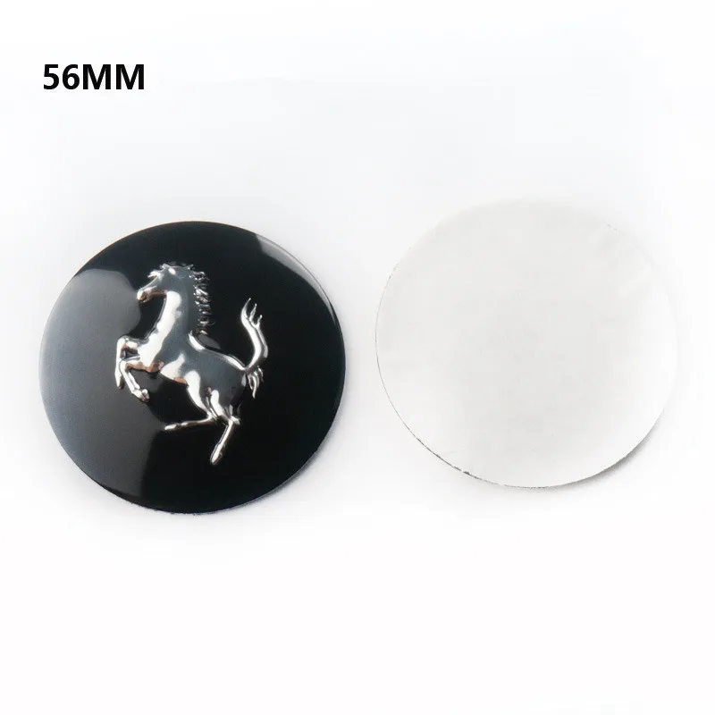 

4 шт., 56 мм, желтая лошадь, центральная ступица автомобиля, эмблема, наклейки на колпачок на колесо автомобиля, наклейка на руль, значок