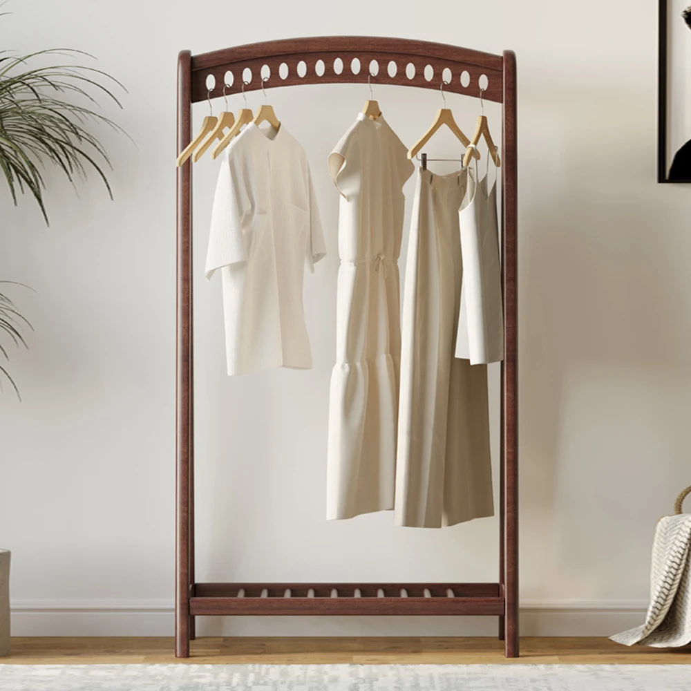 

83cm Small Coat Racks All Solid Wood Floor Hanger 16 Clothes Hanging Holes Multi Function Simplicit Home Furniture