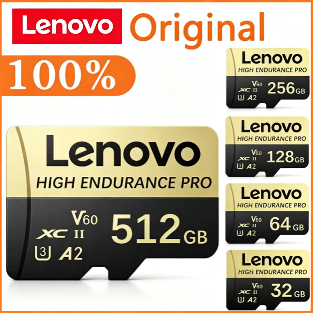 Фото Карта памяти Lenovo SD/Micro SD 512 ГБ 256 ГБ 64 ГБ Class10 U3, сверхскоростная, для экшн-камер, видео 4K, Nintendo Switch, планшетов №1