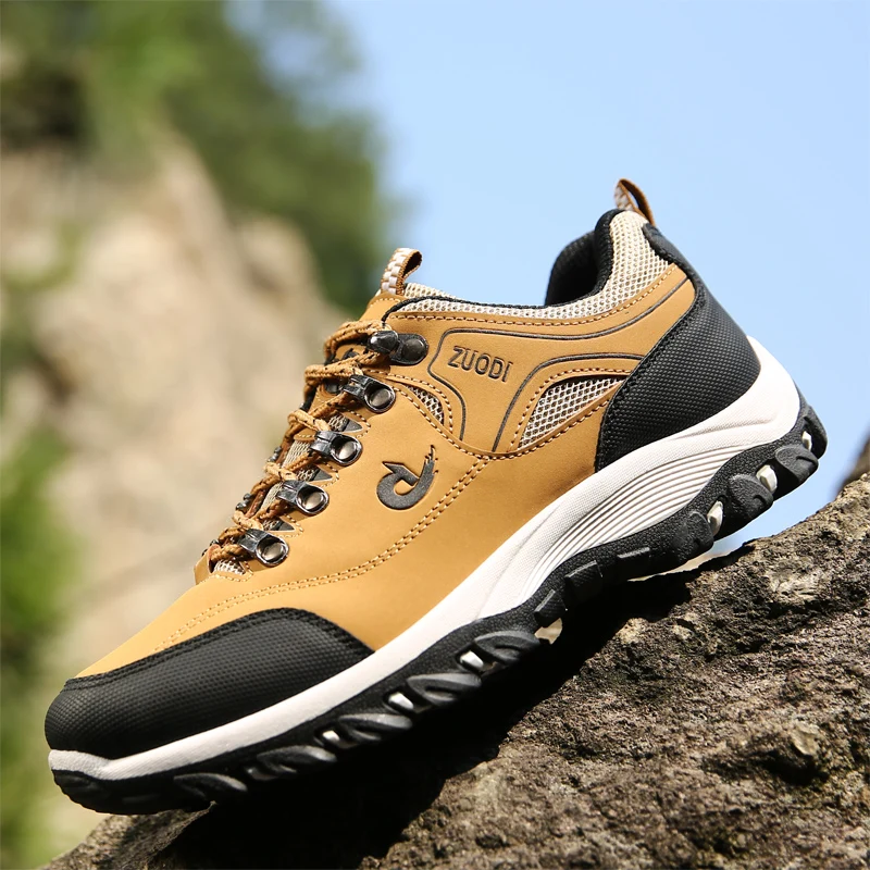 Hiking Shoes Men Waterproof Trail Camping Sneakers lightweight Outdoor Athletic Shoes Breathable Lace-up Men Casual Footwear
