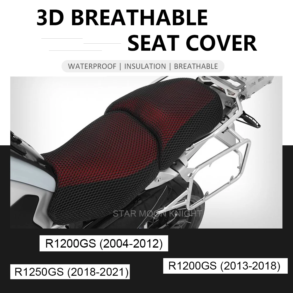 

Motorcycle Anti-Slip 3D Mesh Fabric Seat Cover Waterproof Cushion For BMW R1200GS R 1200 GS ADV Adventure R1250GS R1250 GS