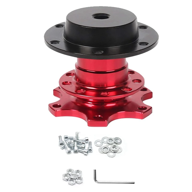 Universal Steering Wheel Quick Release Hub Adapter Snap Off Boss Kit - 6 Hole Racing Adapter Car Accessories