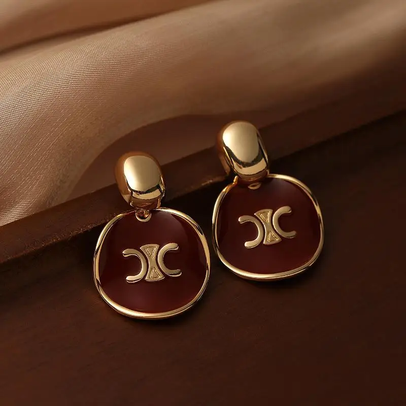 Simple Love ACC Private French sle Advanced Design Drop Glaze Fashion Temperament Silver Needle Earrings Women