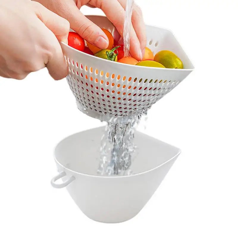 

Kitchen Colander Bowl Detachable Dual-Layer Washing Colander Bowl Sets & Food Strainers Kitchen Washing Bowl And Strainer For