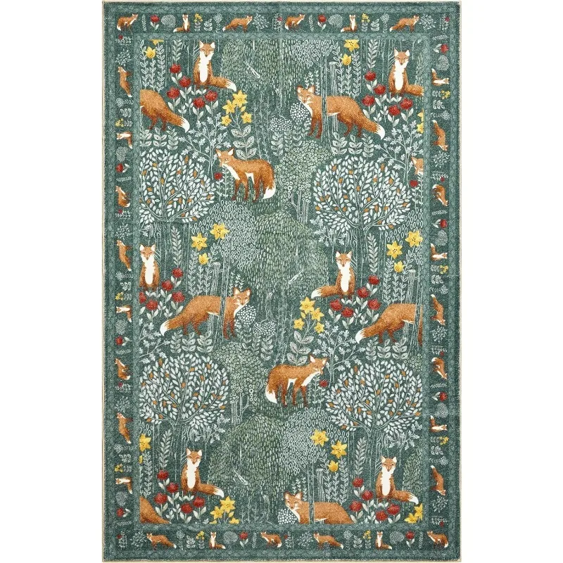 

Cute Abstract Tropical Jungle Forest Carpet for Living Room Non-slip Machine Washable Floor Mat Large Sofa Bedroom Bedside Rug