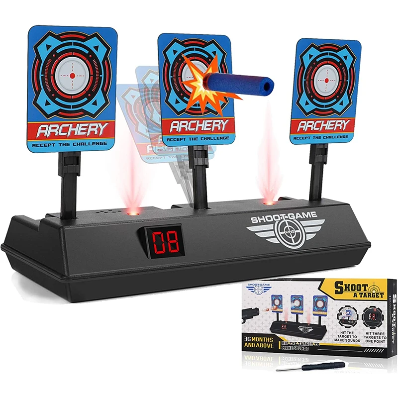 

Electronic Shooting Target For Nerf Guns Auto Reset Digital Scoring Targets For Shooting For Kids Ideal Toys For Boys And Girls
