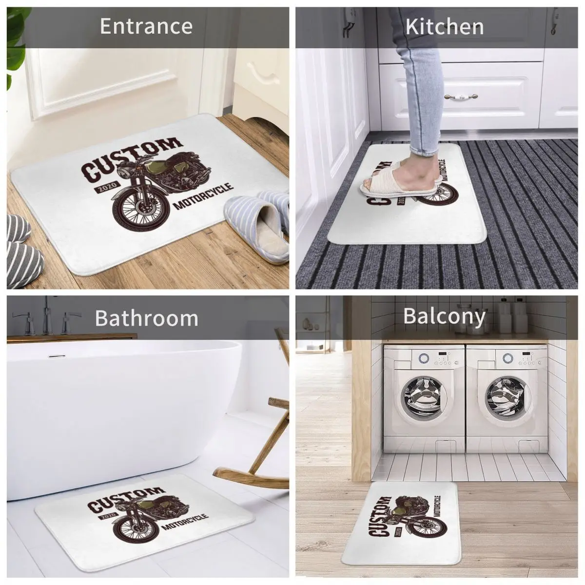 

Door Mat Classic Custom Motorcycle Decor 3D Rug Carpet Bathmat Anti-slip Entrance Living Room Home Kitchen Dust Bathroom Dancing