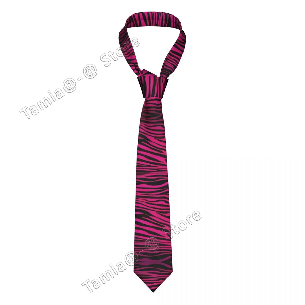 

Gothic Pink Zebra Stripes Men Women Neckties Slim Polyester 8 cm Wide Neck Ties for Mens Shirt Accessories Gravatas Wedding