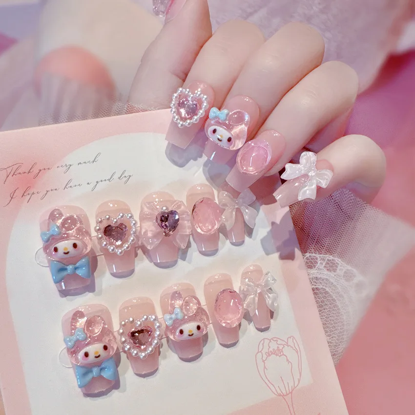 Фото MINISO Dopamine Beauty Girl Kawai Yimei Leti, милый трехмерный мультфильм, очаровательный шарм ручной работы для ногтей, вечерние сестры, подруги №2