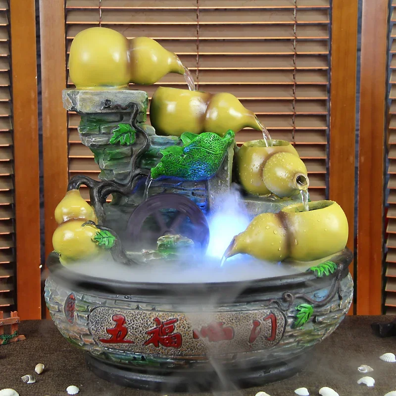 

Flowing water fountain beckoning fortune living room home humidifier Zen company opening gifts
