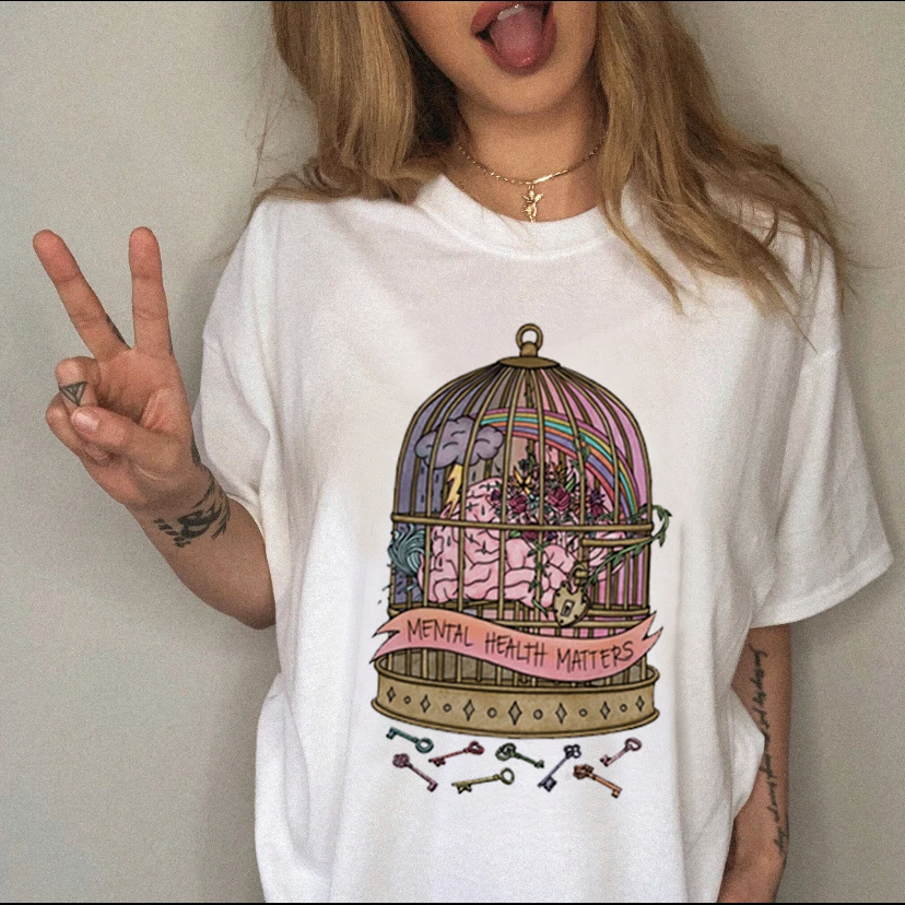 

Casual Simple Cartoon Printed T Shirts New Women's T Shirts Short Sleeve Tops Women Graphic T Shirts Women Fashion White T Shirt