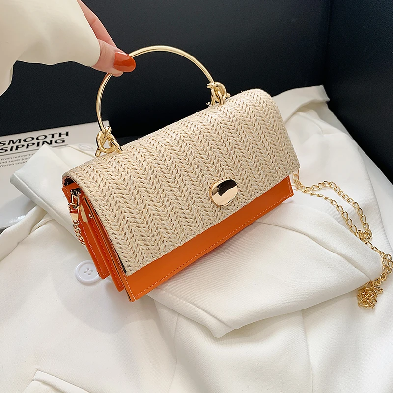 

Fashion Women's Handbag Summer 2022 Trend Small Knitting Shoulder Messenger Bag Female Pu Leather Purses Crossbody Bags Ladies