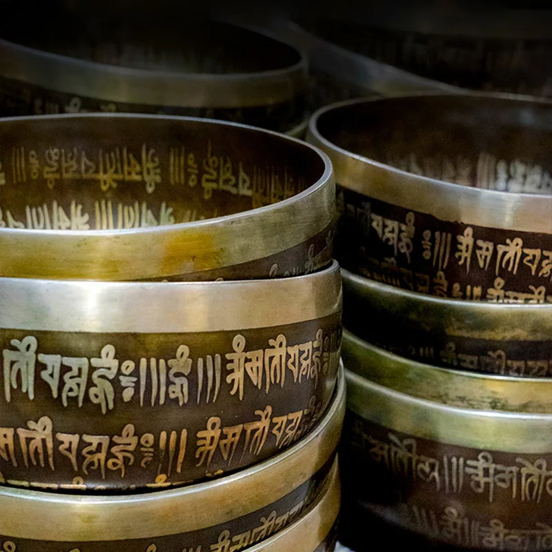 Tibetan Holy Prayer Singing Bowl Sound Healing Tools Professional Meditation Singing Bowl Vintage Metals Design Klangschale Yoga enlarge
