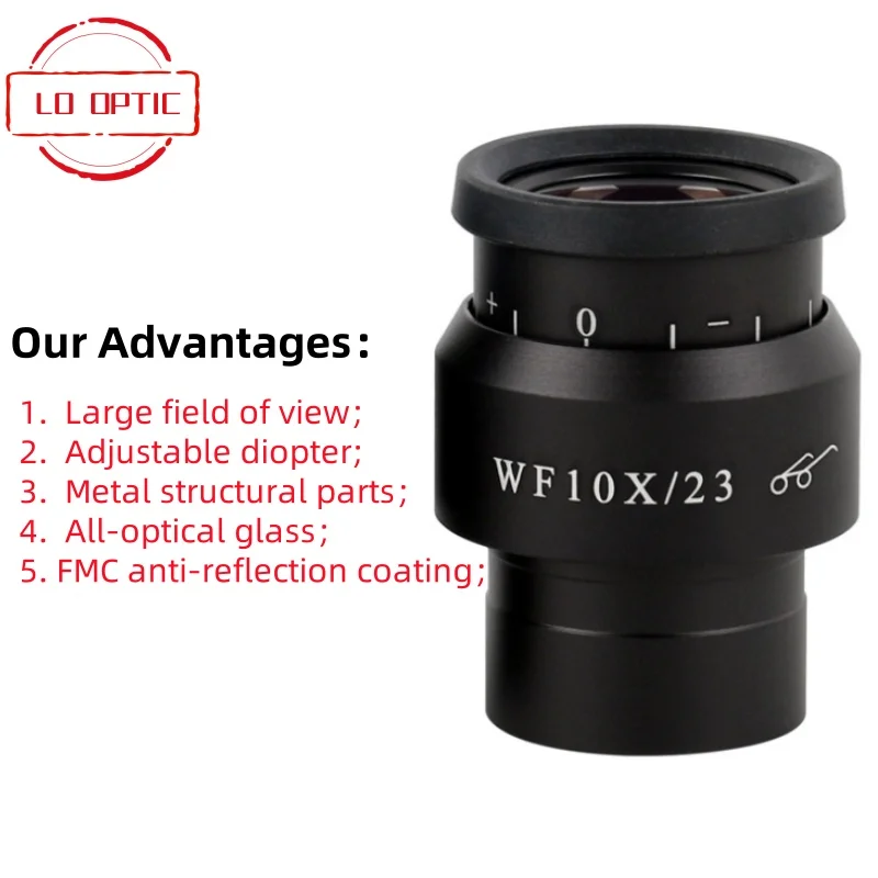 Окуляр стереомикроскопа WF10X23 окуляр с высокой проушиной 10X регулируемым размером