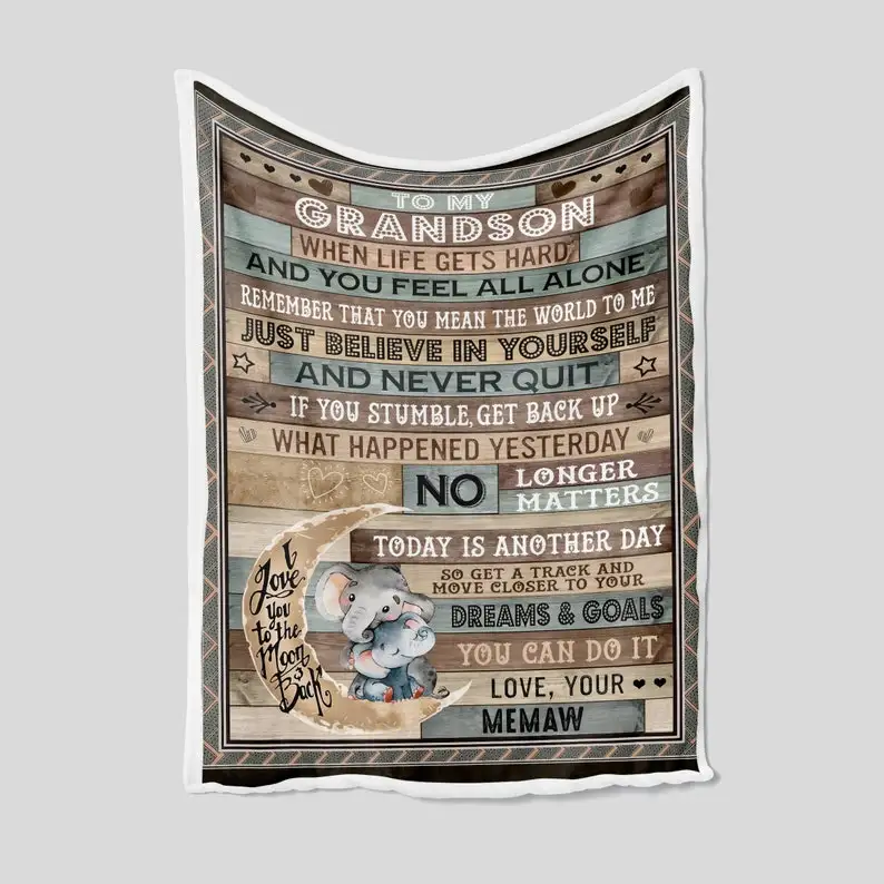 

To My Grandson Blanket, Personalized Name Blanket, Grandson Blanket, Family Throw Blanket - Blankets for girls and boys