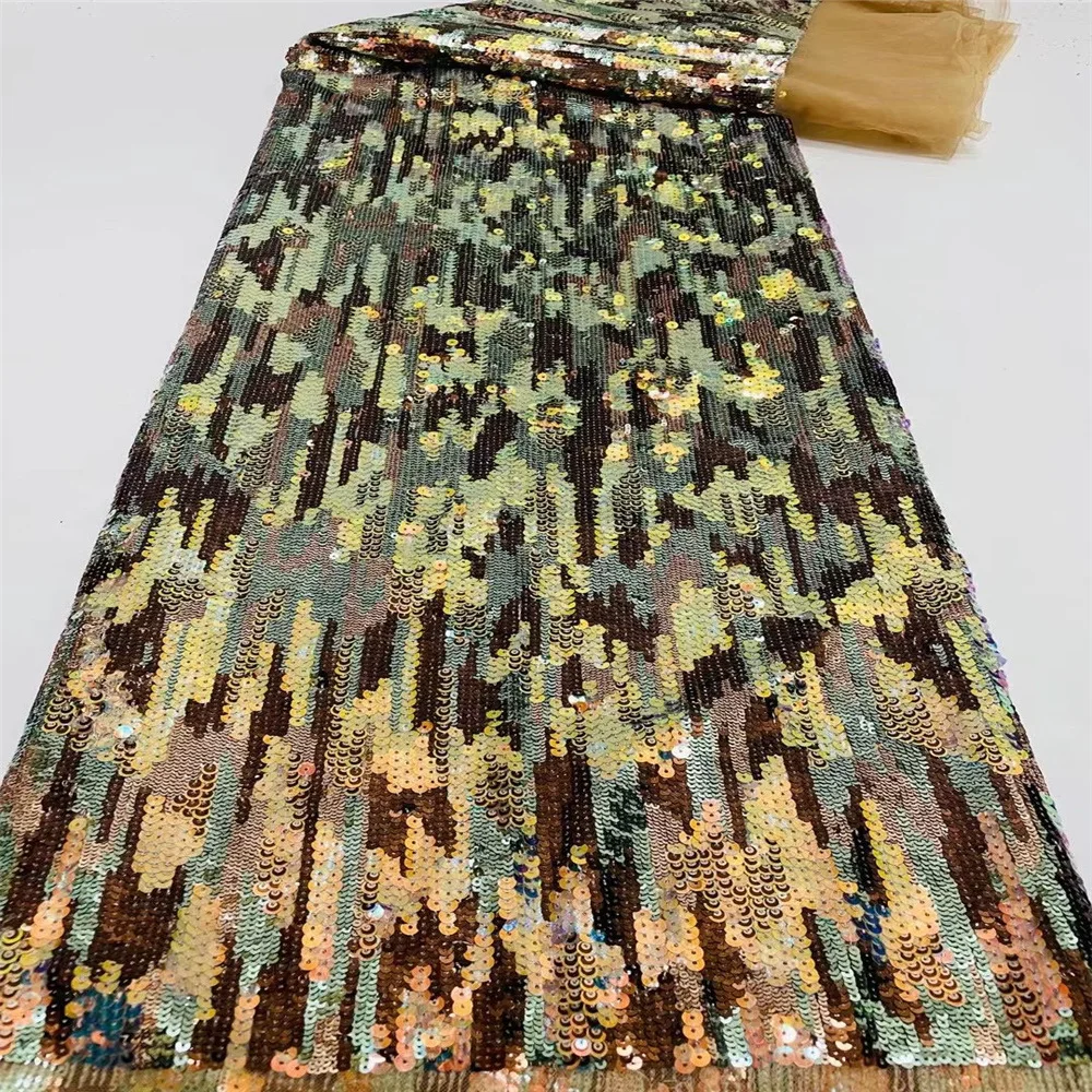 

1Yard Colorful Sequins Tulle Mesh Lace Fabric Formal Dress Cosplay Clothing Sewing Material NEW 2022