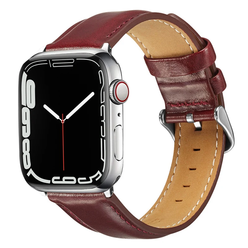 

Correa For apple watch band Series 7/6/SE/5/4/3 45mm 44mm 42mm 41mm 40mm 38mm strap soft leather bracelet for iwatch 7 bands
