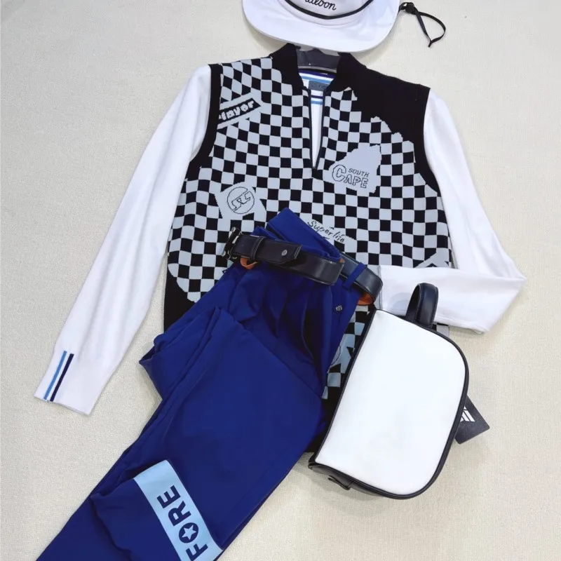 Men's V-Neck Solid Color Vest Cardigan Blue Sleeveless Simple Knitted Vest Casual