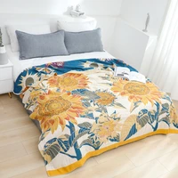 sofa cover sunflower cotton toweling coverlet travel breathable chic large throw blanket high quality nap living room