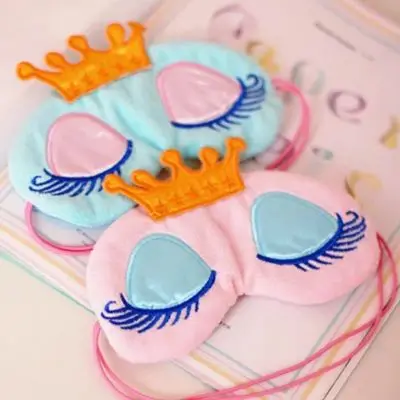 

Lovely Sleeping Mask Crown Eyeshade Eye Cover For Travel Sleep Cartoon Eyelashes Blindfold Gift Women Girls Cotton Blends