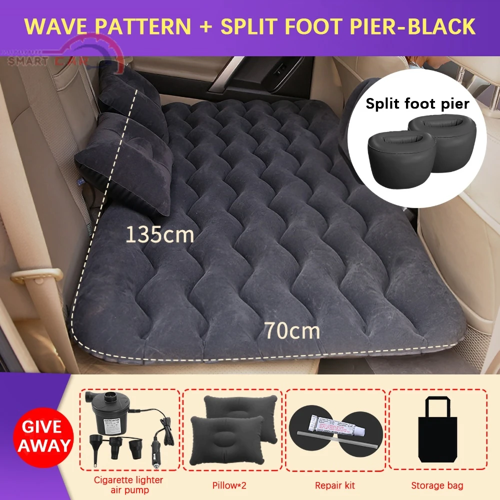 

Portable Car Pneumatic Mattress Outdoor Camping inflatable Folding Sleep Bed Pillow Flocking Multifunctional Car Travelling Bed