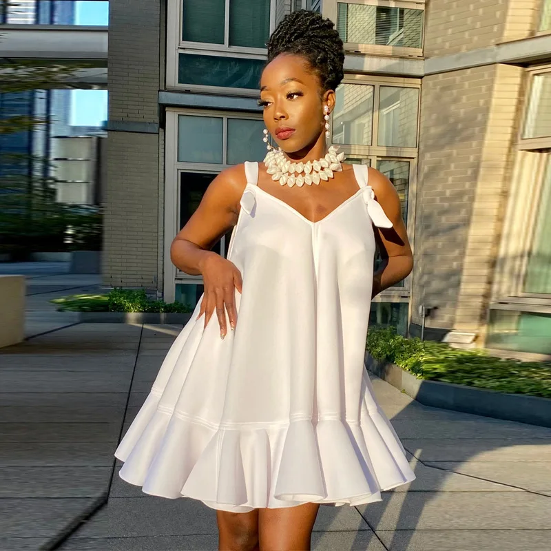

Chocomist Dresses Sweety Solid Ruffles 7 Colors Women Babydoll Dress