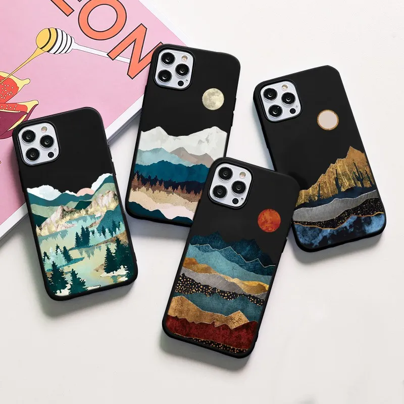 Чехлы для Samsung Galaxy M52 M32 A03S A21S A12 A13 A31 A32 A22 A50 A51 A52 A71 A72 S22 S21 Ultra S20 FE S10 S9 Plus Mountain Sea |