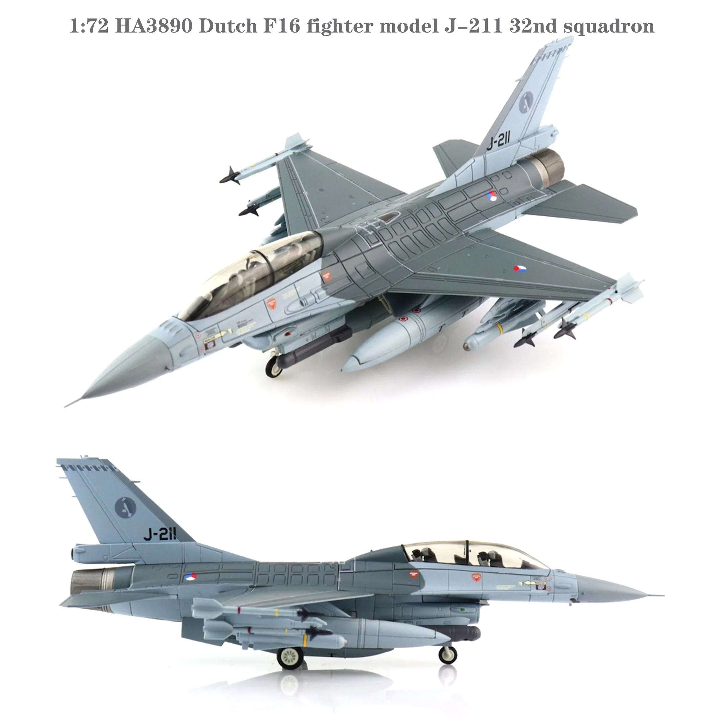 

Тонкая модель 1:72 HA3890, Нидерланды, модель F16-BM 32nd эскадрильи, готовая Коллекционная модель из сплава