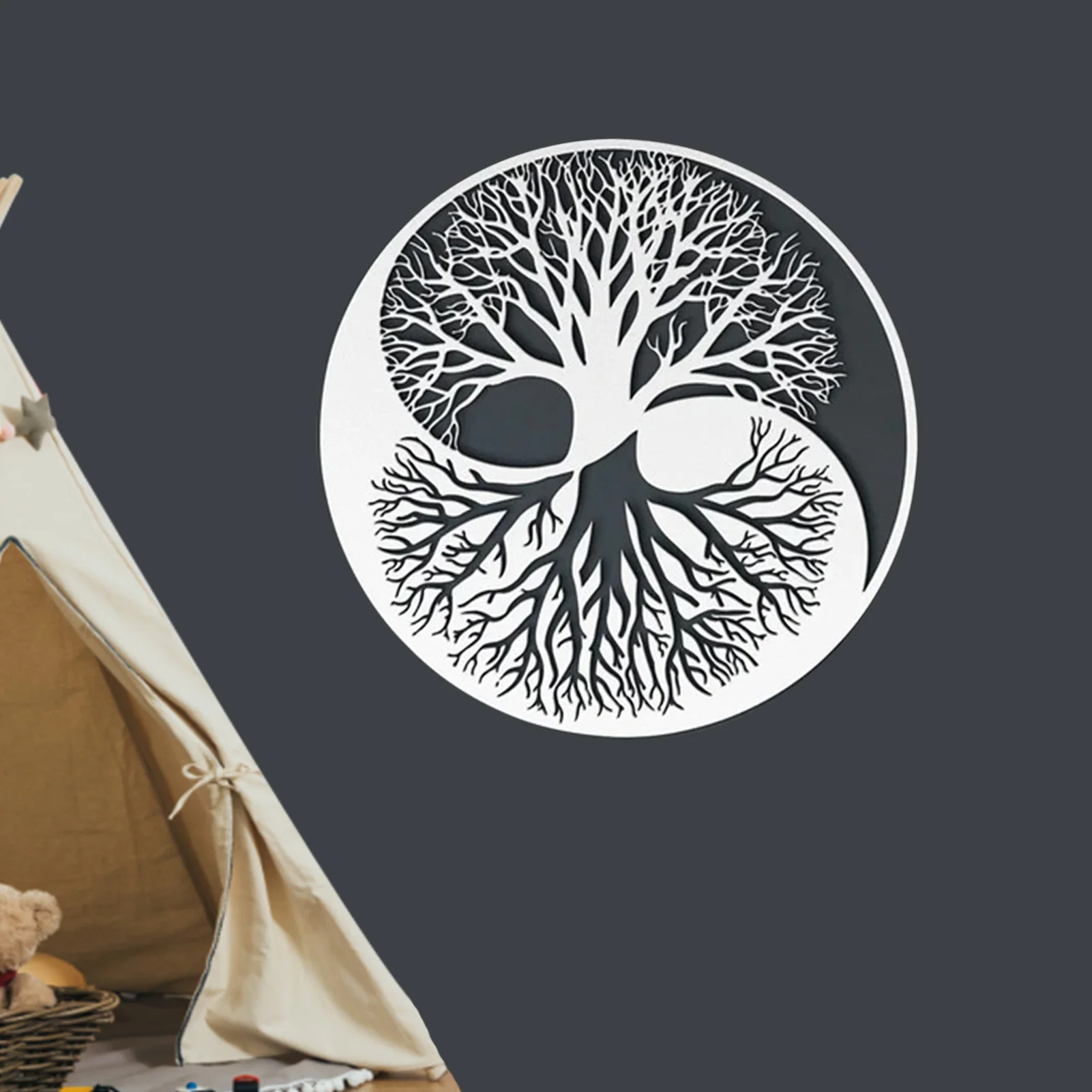 

Настенный декор Инь Янь, Металлический Настенный декор Инь Янь, украшение для стены, круглый железный фермерский металлический художествен...