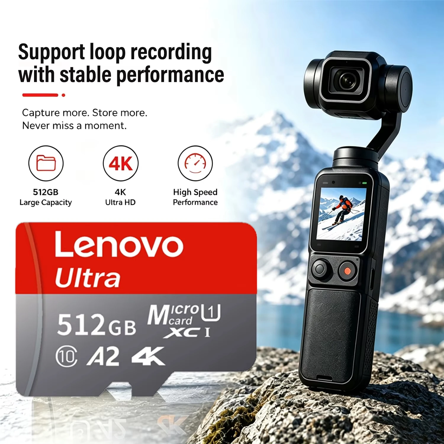 Фото Новая карта памяти Lenovo класса 10, высокая емкость, 1 ТБ, 2 ТБ, SD-карта памяти, флэш-карта Micro TF для компьютера/мониторинга/телефона/камеры №2