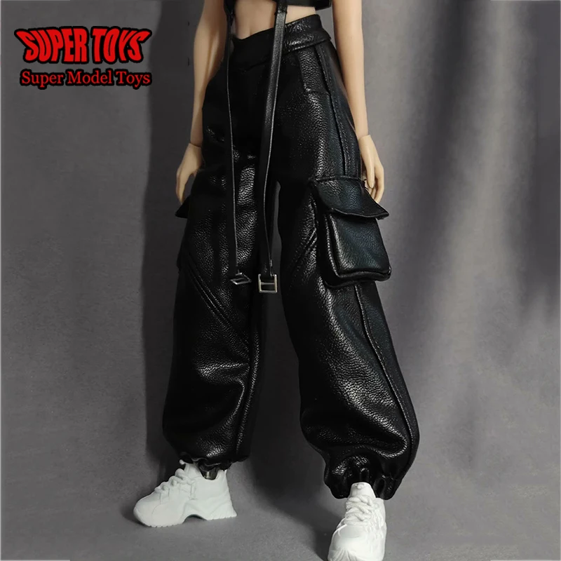 

In Stock 1/6 Scale Female Soldier Fashion Leather Large Pocket Cargo Pants Accessary Fits for 12 Inches Action Figure Body Doll