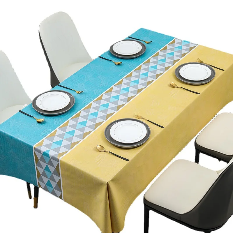 

A generation of Nordic ins wind tablecloth waterproof and oil-proof wash-free rectangular pvc tea table mat wholesale