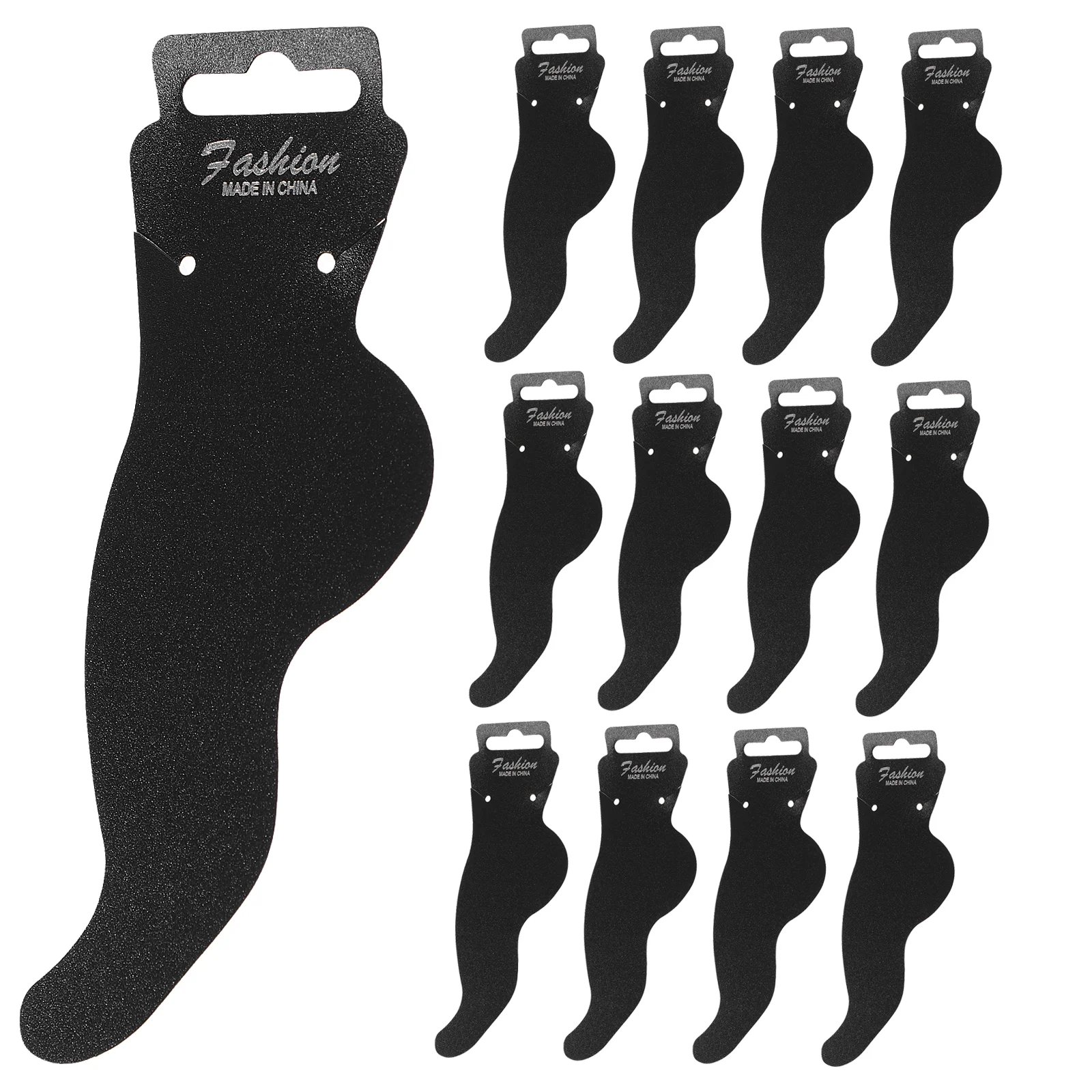 

100 Pcs Toddler Jewelry Anklet Card Paper Foot-shape Display Cards Label 15.5x5cm Black