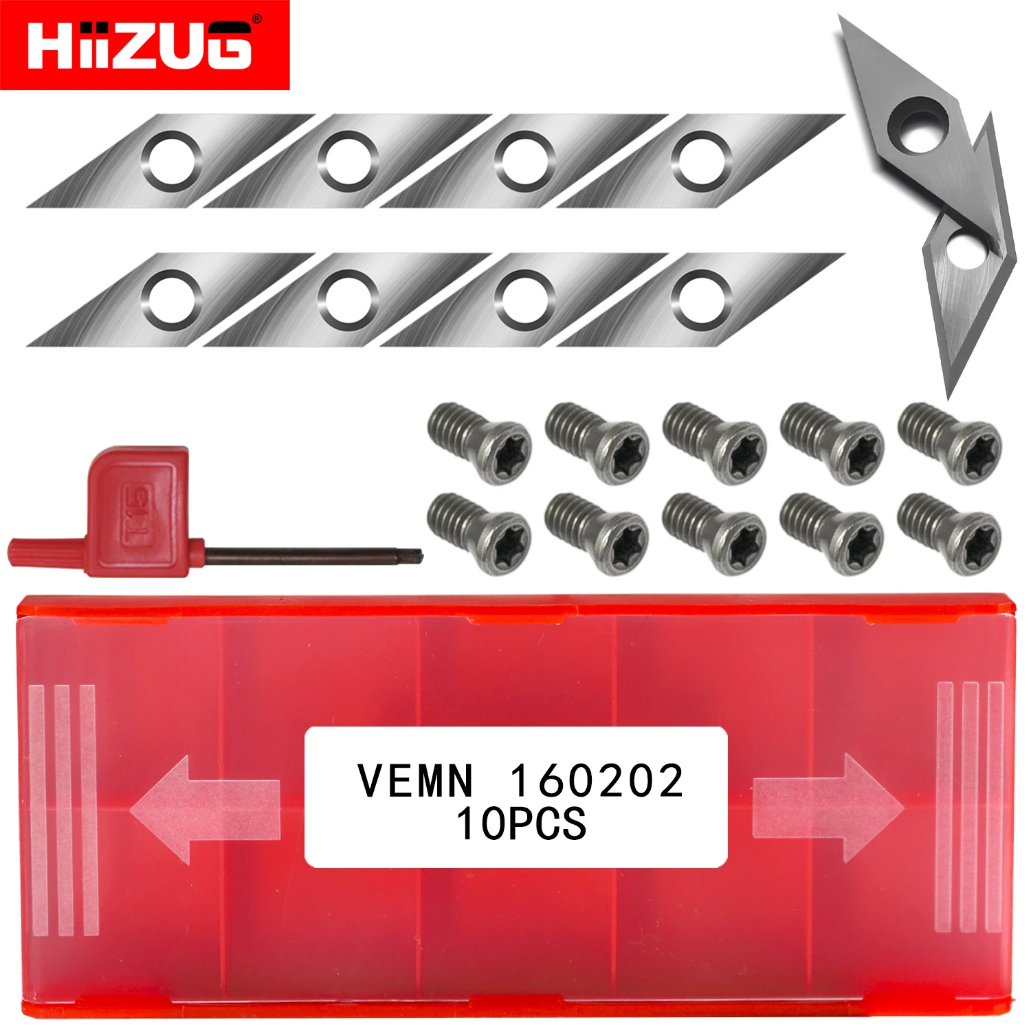 

VEMN 160202 Diamond Replacement Indexable Carbide Inserts Cutters Knives for Detailer Wood Turning Tools 10pcs